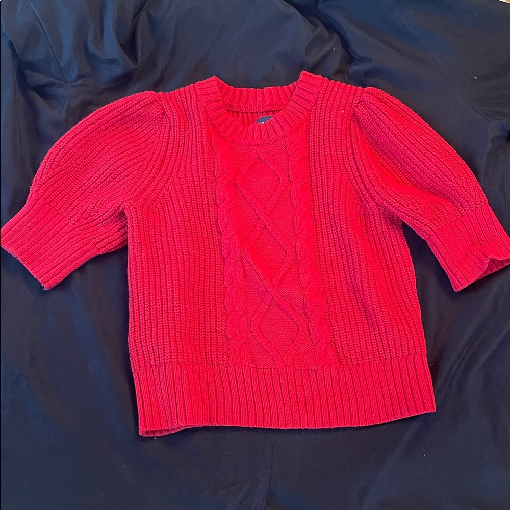 GAP Women's Vibrant Red Cable Knit Sweater